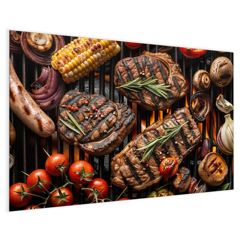 Magnettafel - Steaks und Grillgemüse