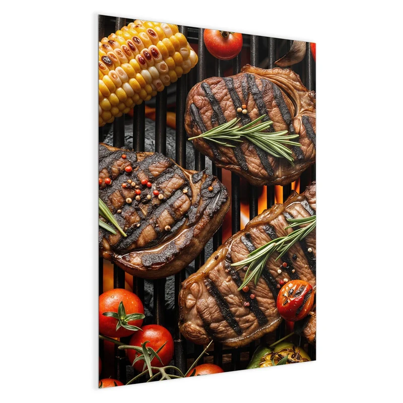 Magnettafel - Steaks und Grillgemüse