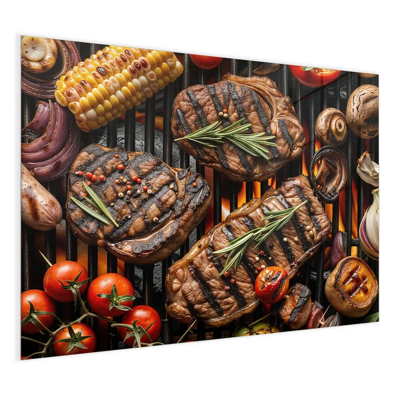 Magnettafel - Steaks und Grillgemüse