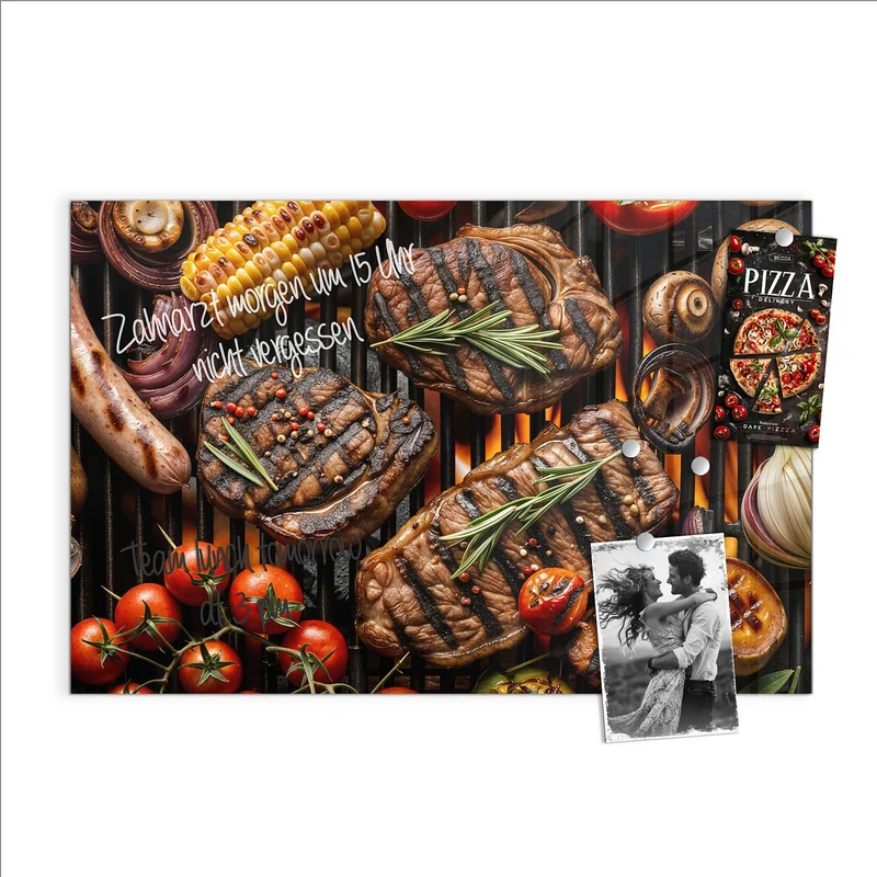 Magnettafel - Steaks und Grillgemüse