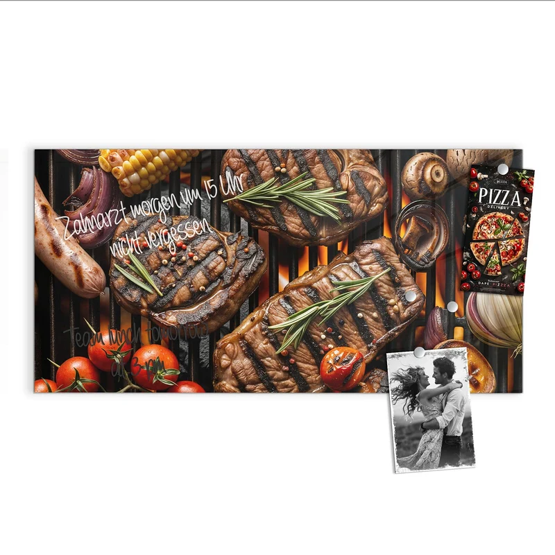 Magnettafel - Steaks und Grillgemüse
