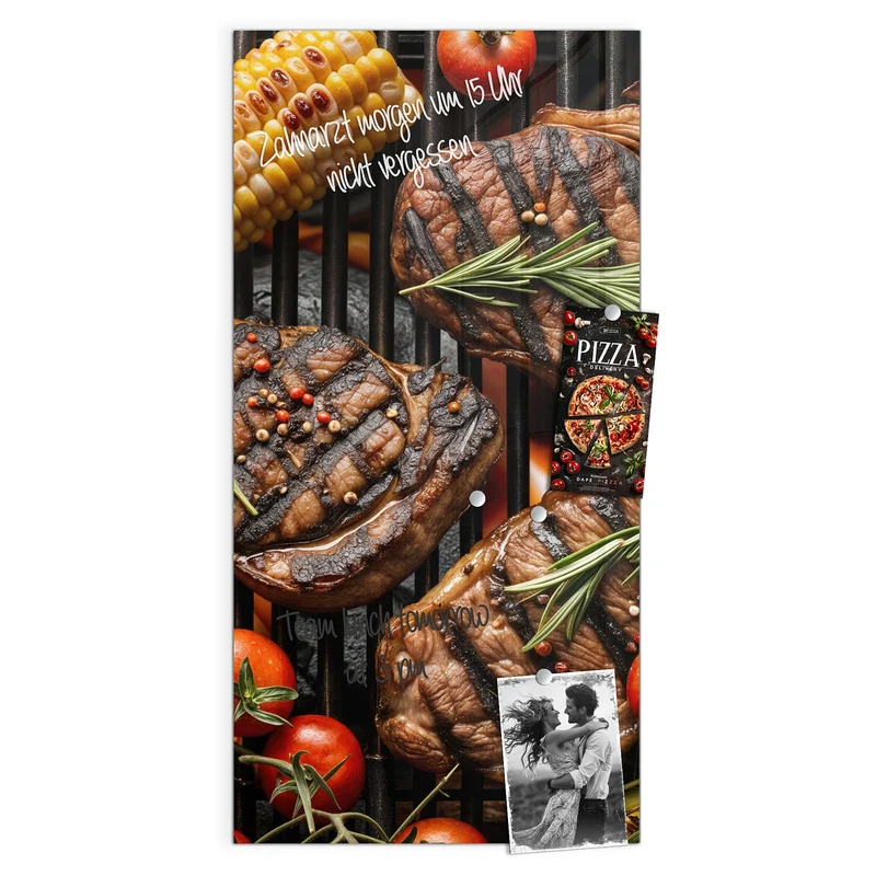Magnettafel - Steaks und Grillgemüse