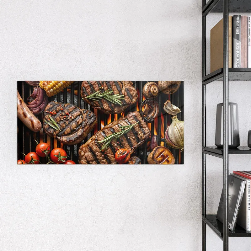 Magnettafel - Steaks und Grillgemüse