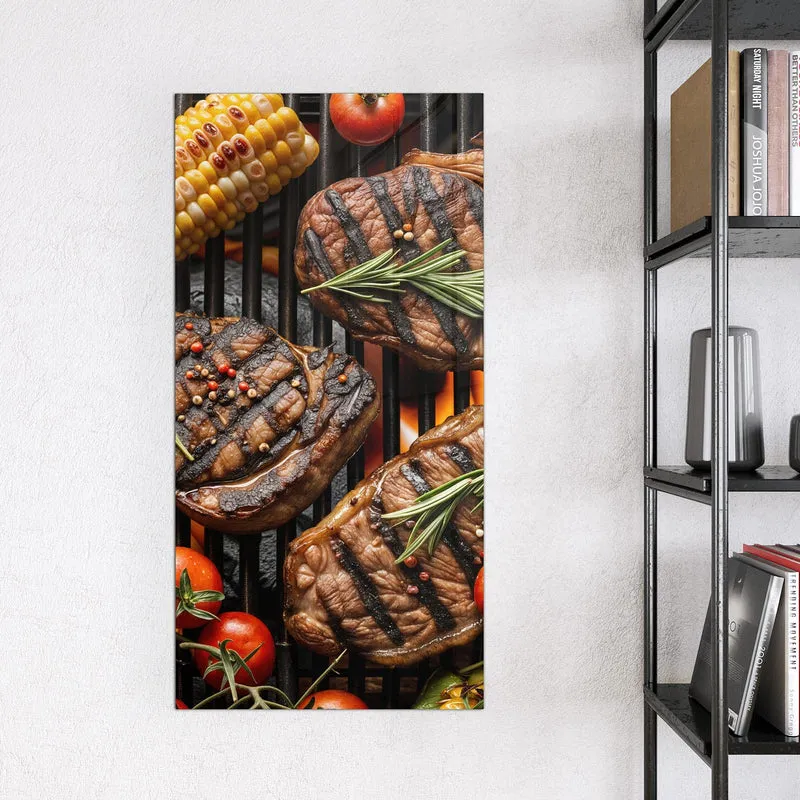 Magnettafel - Steaks und Grillgemüse
