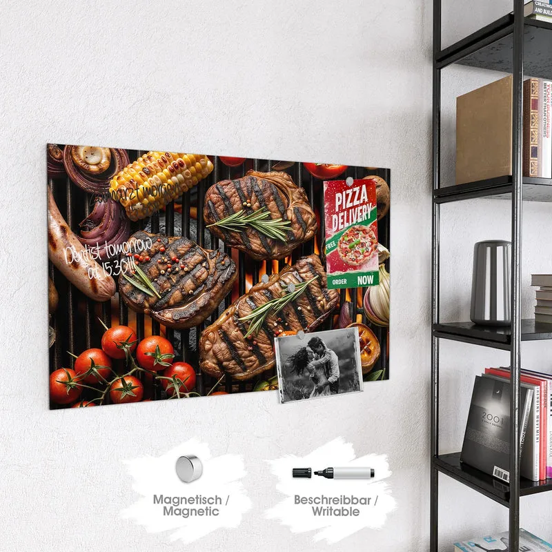 Magnettafel - Steaks und Grillgemüse