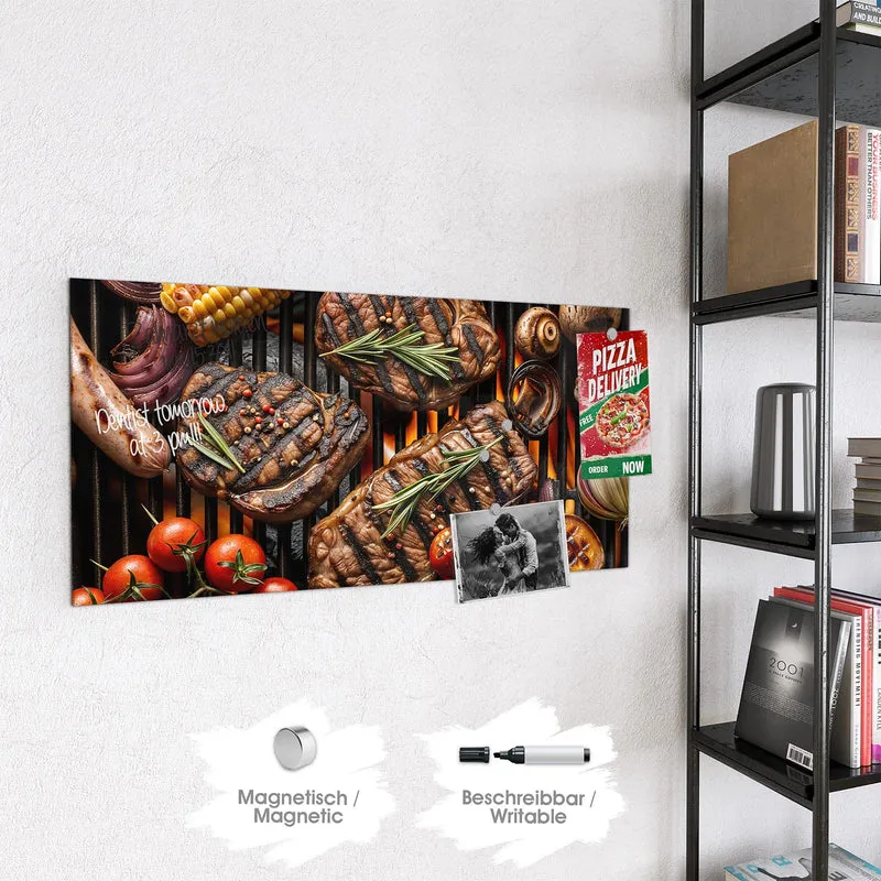 Magnettafel - Steaks und Grillgemüse