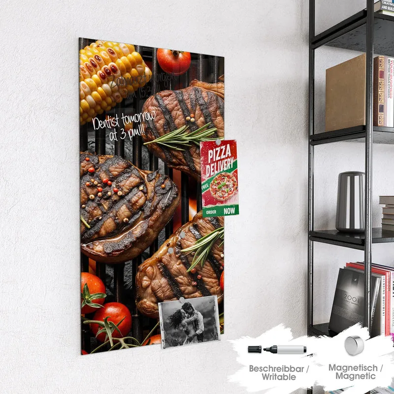 Magnettafel - Steaks und Grillgemüse