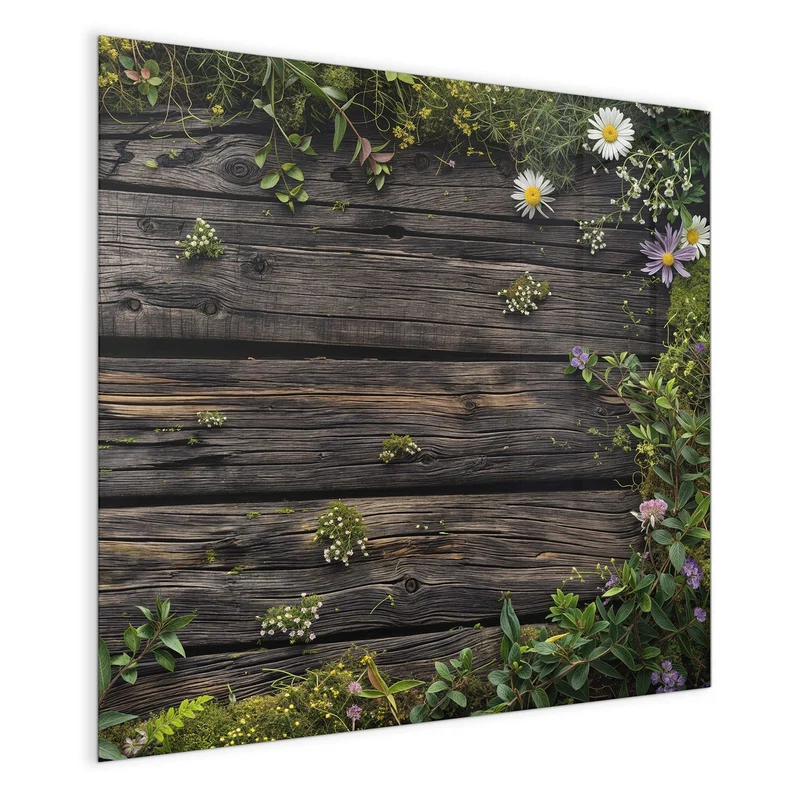 Magnettafel - Wildblumen auf Holz