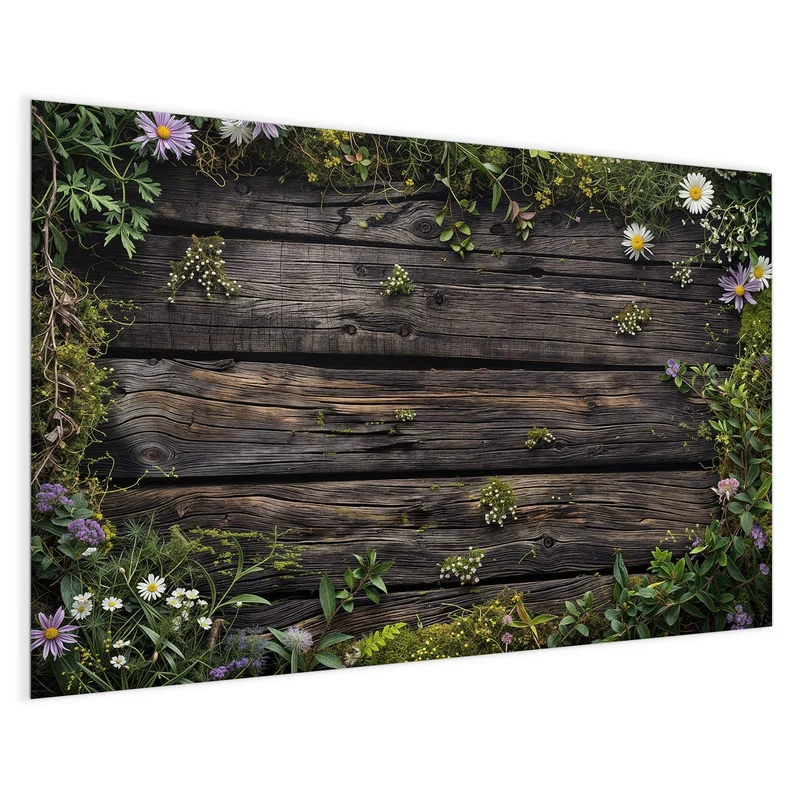 Magnettafel - Wildblumen auf Holz