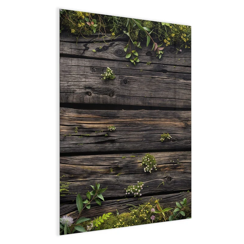 Magnettafel - Wildblumen auf Holz