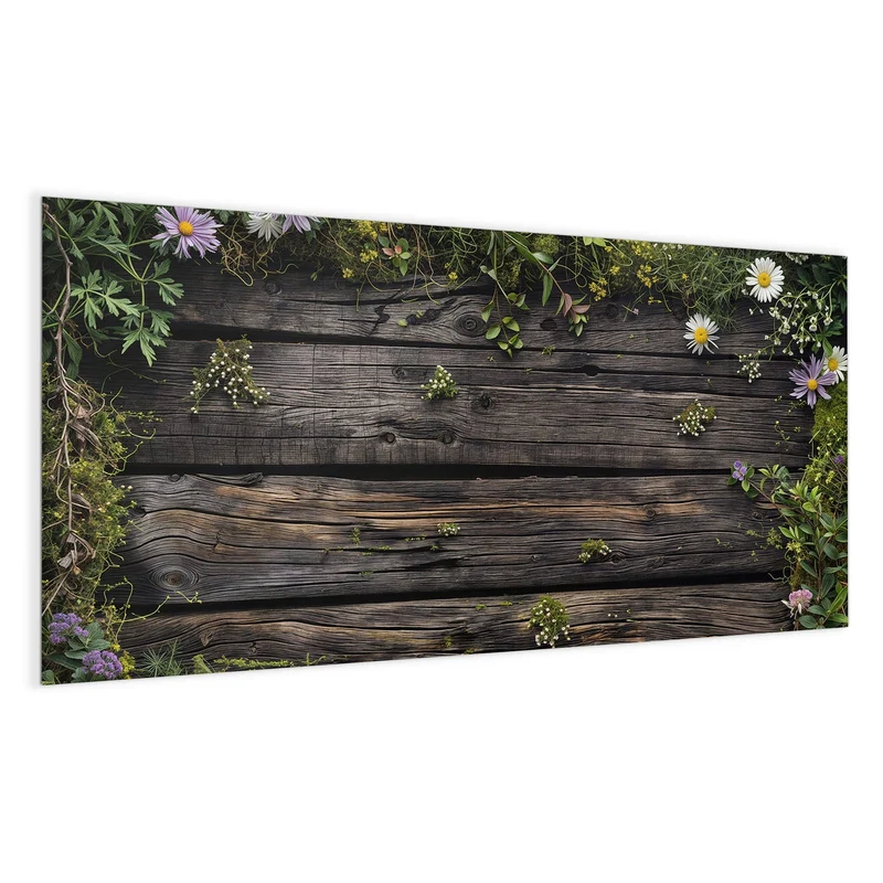 Magnettafel - Wildblumen auf Holz