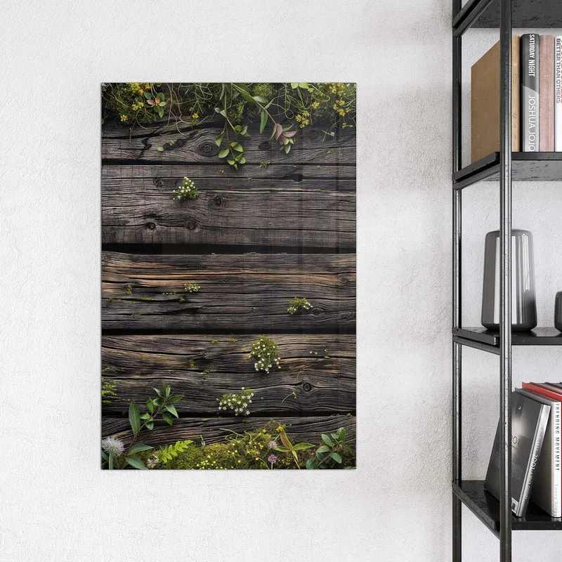 Magnettafel - Wildblumen auf Holz