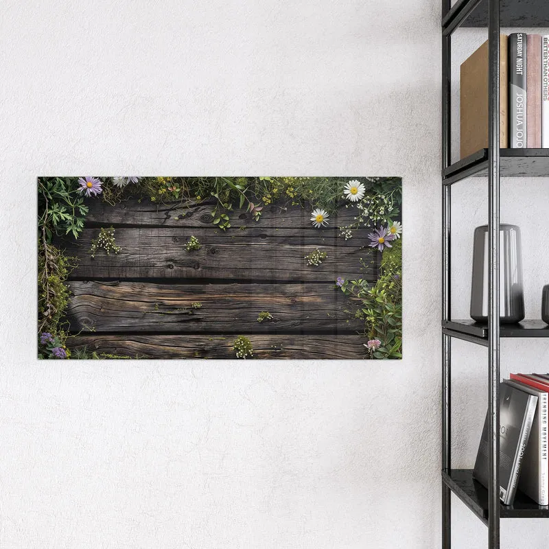 Magnettafel - Wildblumen auf Holz