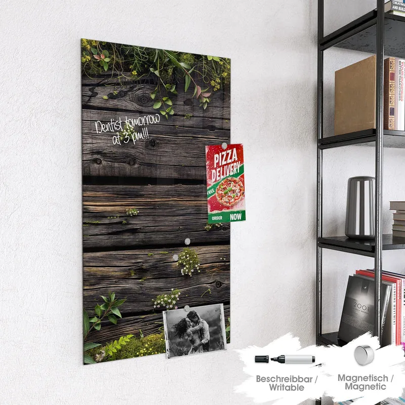 Magnettafel - Wildblumen auf Holz