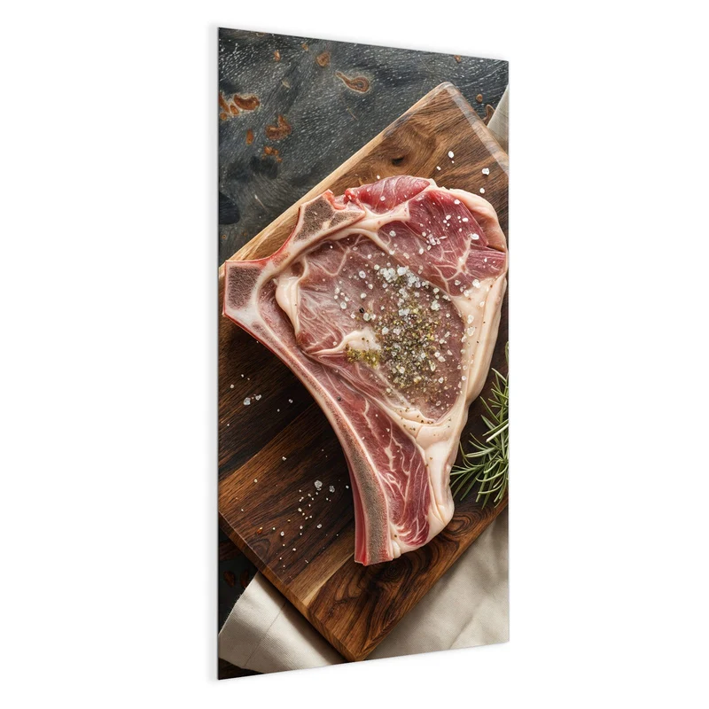 Magnettafel - Rohes Steak auf Holz