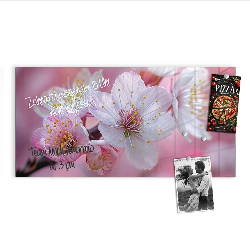 Magnettafel - Rosa Blüten am Zweig