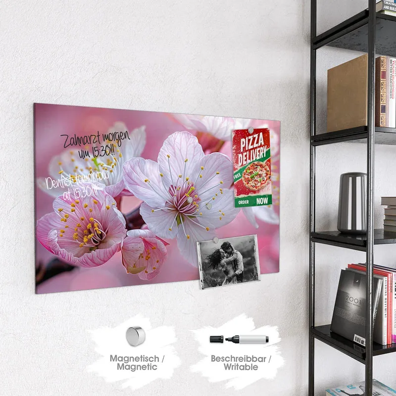 Magnettafel - Rosa Blüten am Zweig