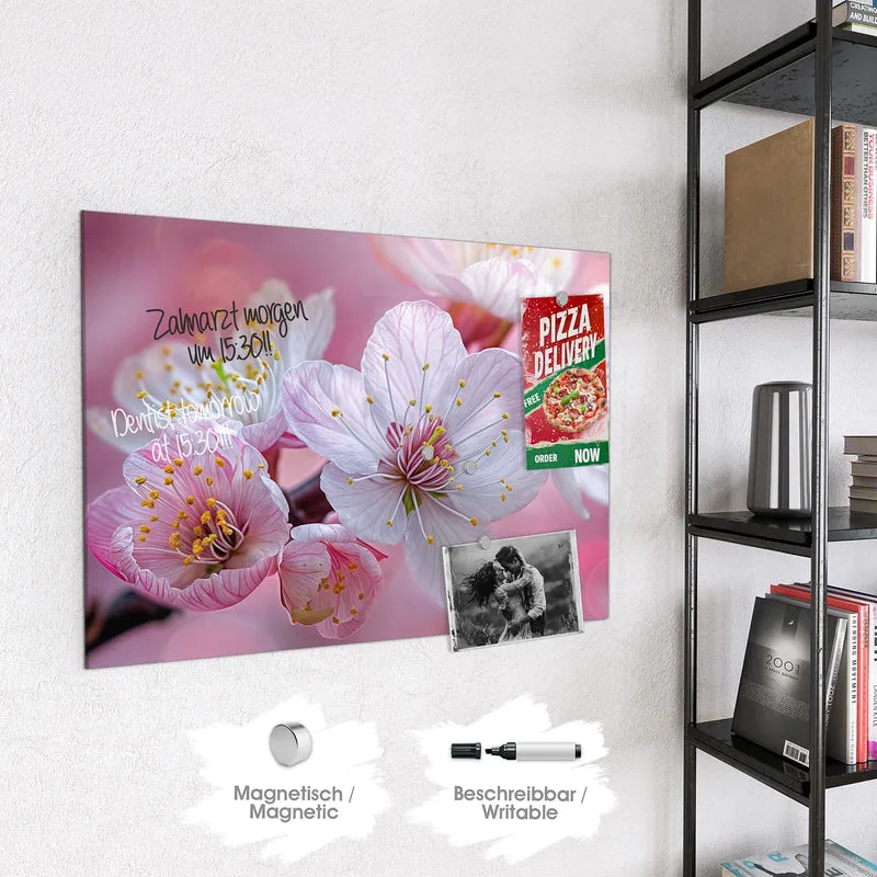 Magnettafel - Rosa Blüten am Zweig