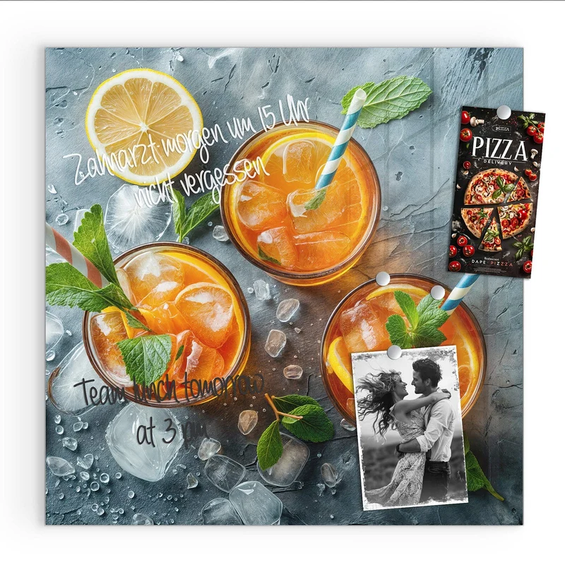 Magnettafel - Drei Drinks mit Zitrone