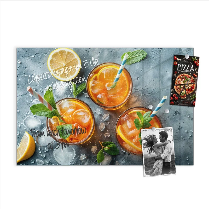 Magnettafel - Drei Drinks mit Zitrone
