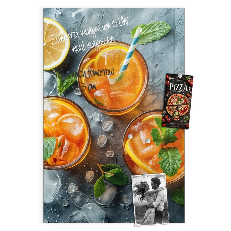 Magnettafel - Drei Drinks mit Zitrone