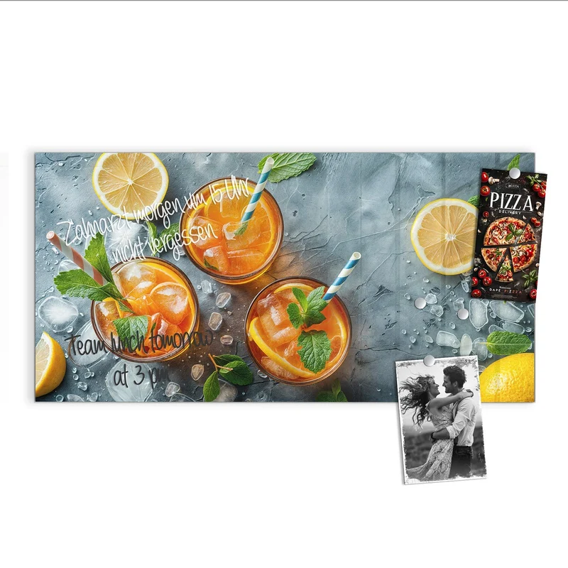 Magnettafel - Drei Drinks mit Zitrone