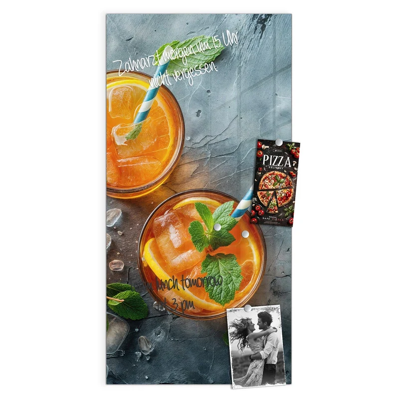 Magnettafel - Drei Drinks mit Zitrone