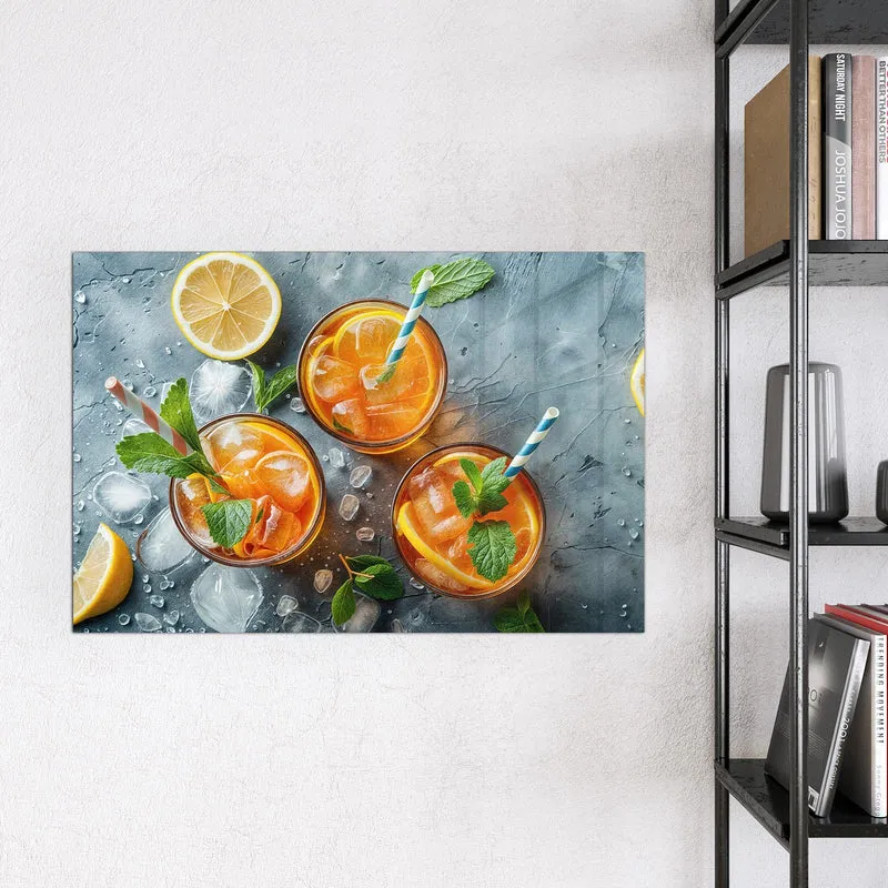 Magnettafel - Drei Drinks mit Zitrone