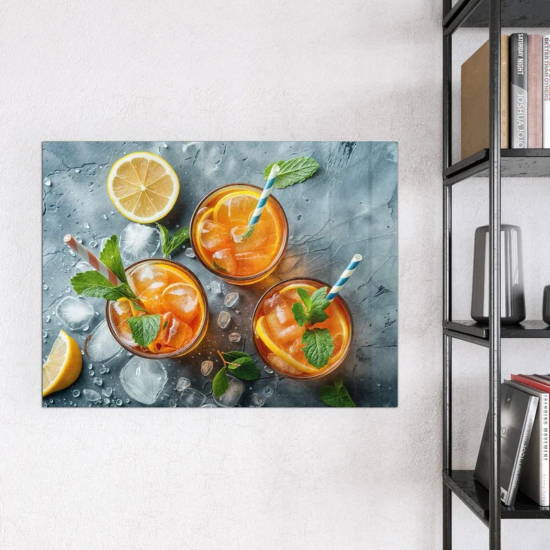 Magnettafel - Drei Drinks mit Zitrone