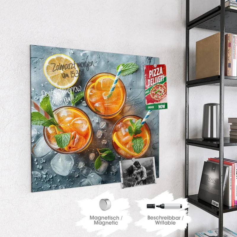 Magnettafel - Drei Drinks mit Zitrone