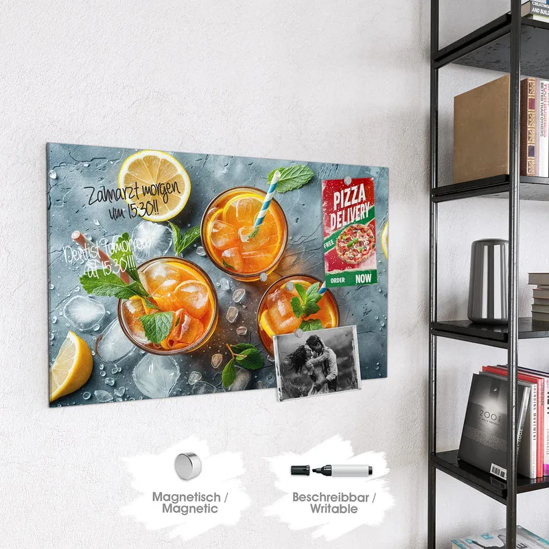 Magnettafel - Drei Drinks mit Zitrone