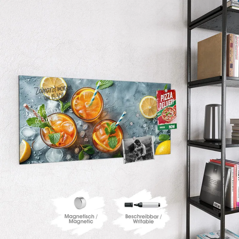 Magnettafel - Drei Drinks mit Zitrone