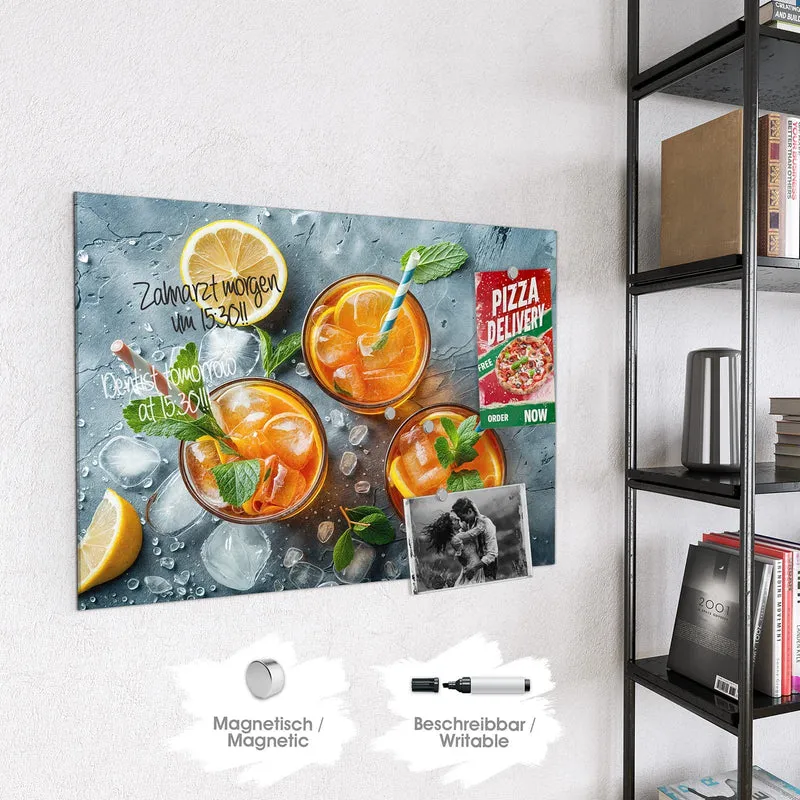 Magnettafel - Drei Drinks mit Zitrone