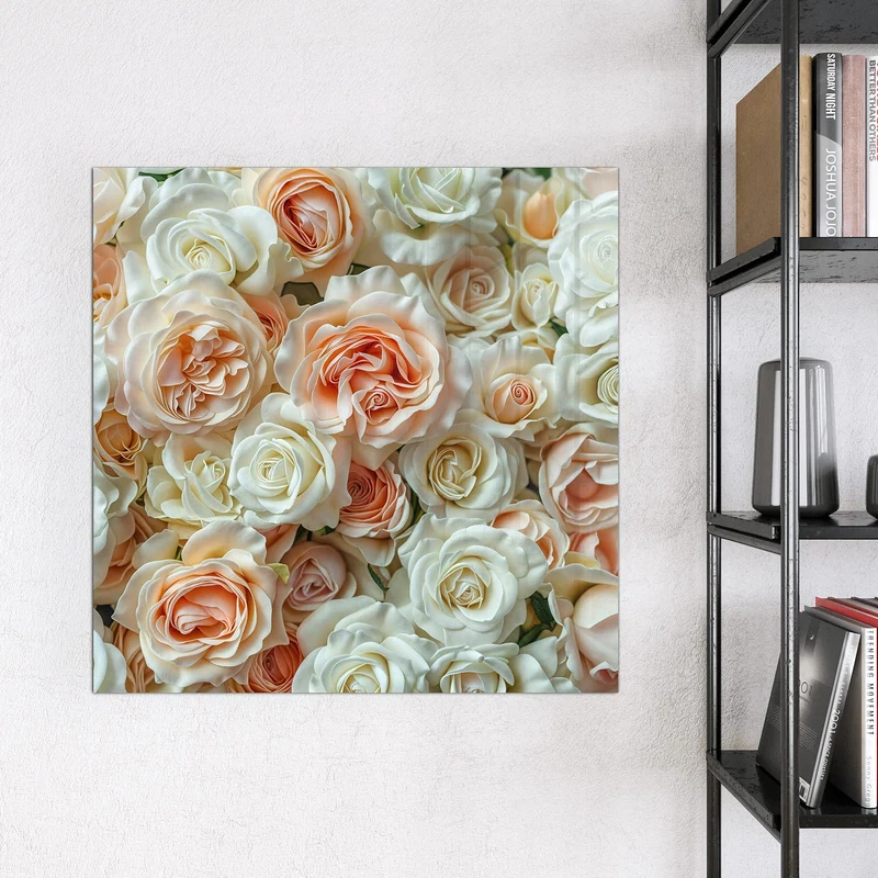 Magnettafel - Cremeweiße Rosen