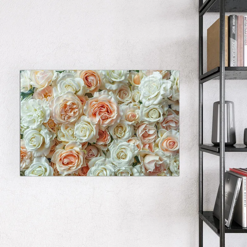 Magnettafel - Cremeweiße Rosen