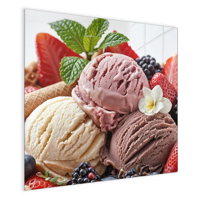 Magnettafel - Eiskugeln mit Beeren