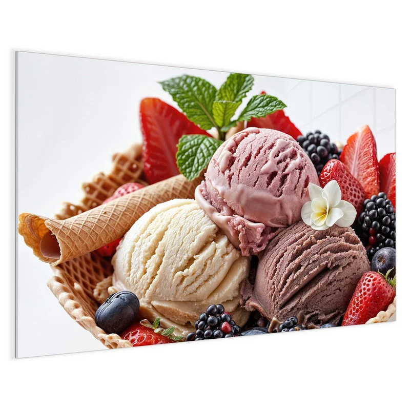 Magnettafel - Eiskugeln mit Beeren
