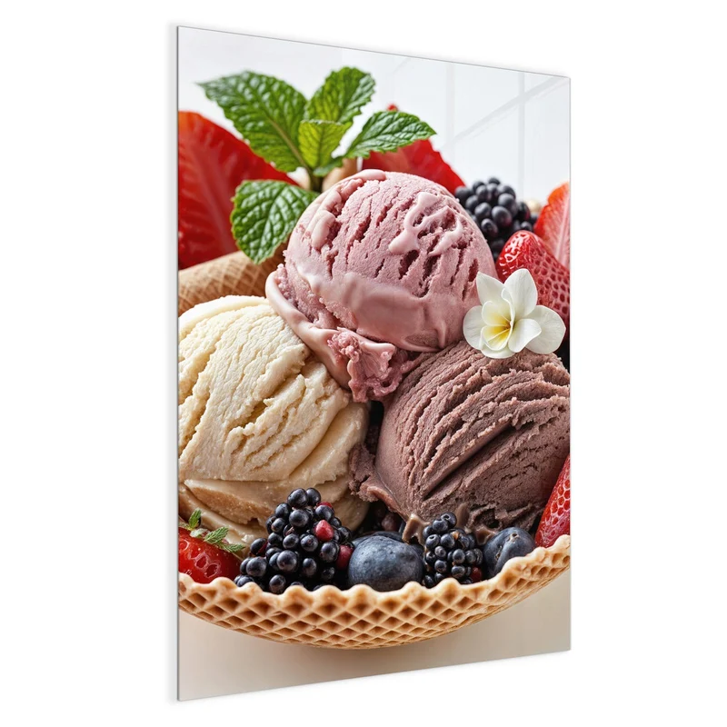 Magnettafel - Eiskugeln mit Beeren