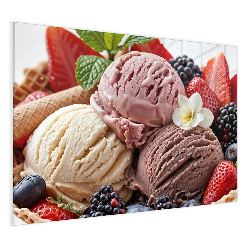 Magnettafel - Eiskugeln mit Beeren