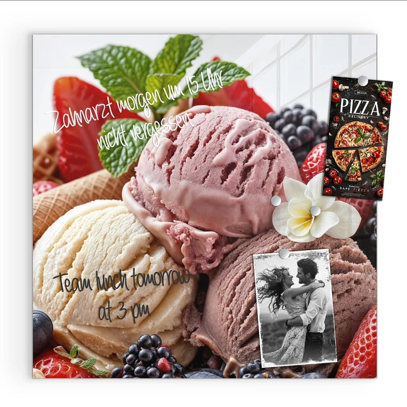 Magnettafel - Eiskugeln mit Beeren