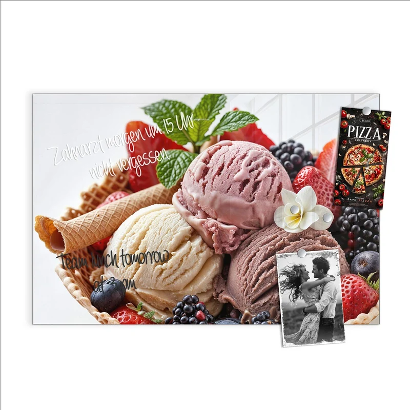 Magnettafel - Eiskugeln mit Beeren