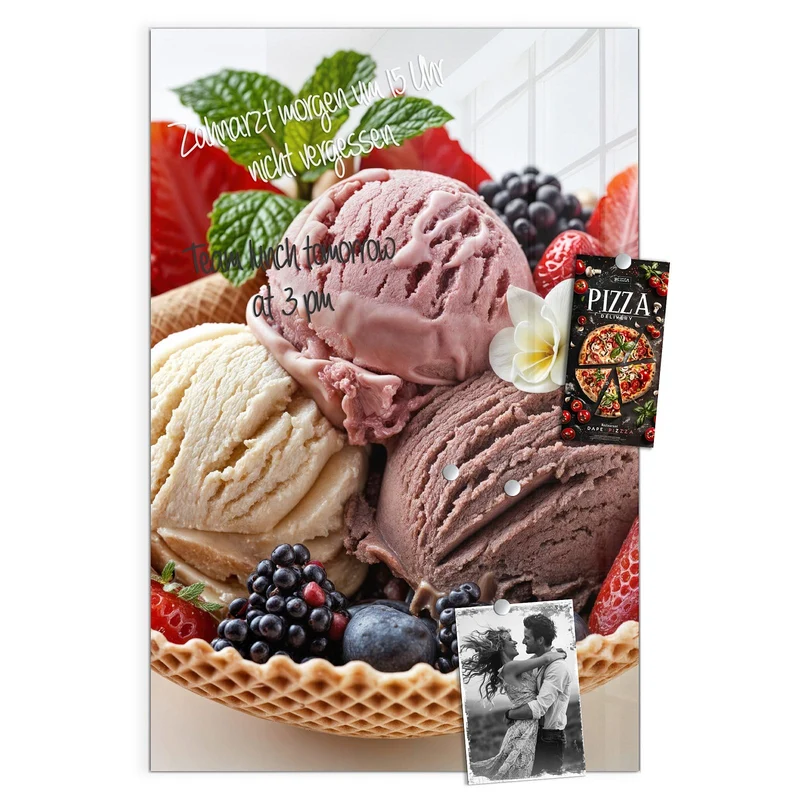 Magnettafel - Eiskugeln mit Beeren