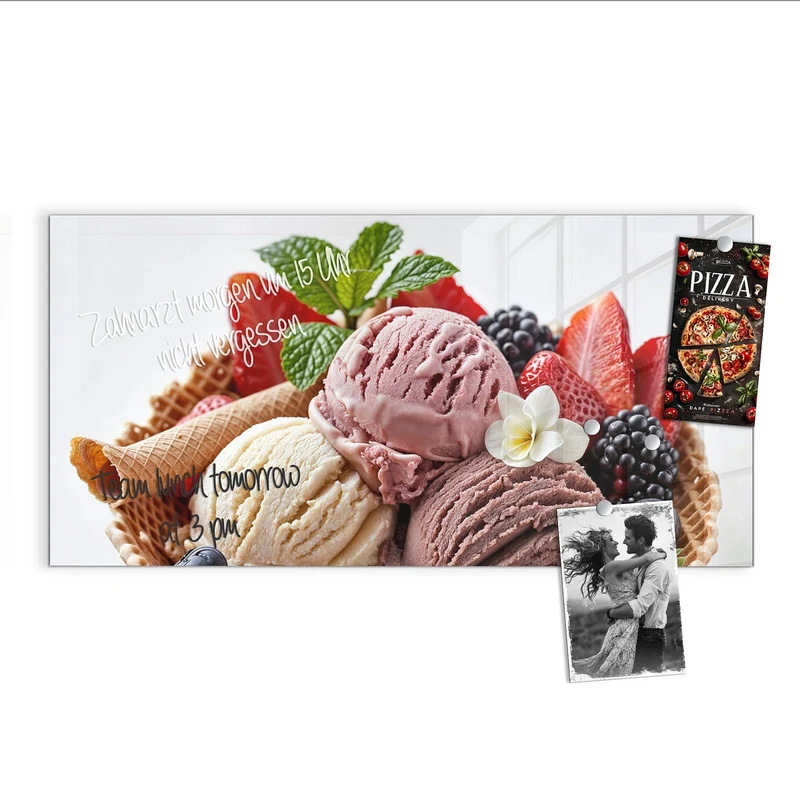 Magnettafel - Eiskugeln mit Beeren