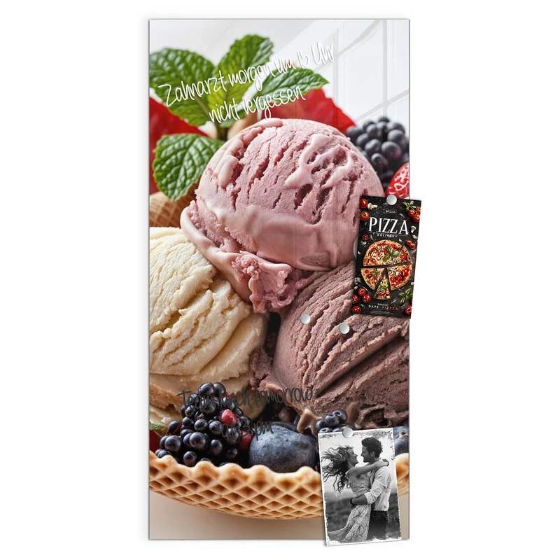 Magnettafel - Eiskugeln mit Beeren