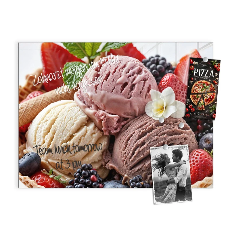 Magnettafel - Eiskugeln mit Beeren
