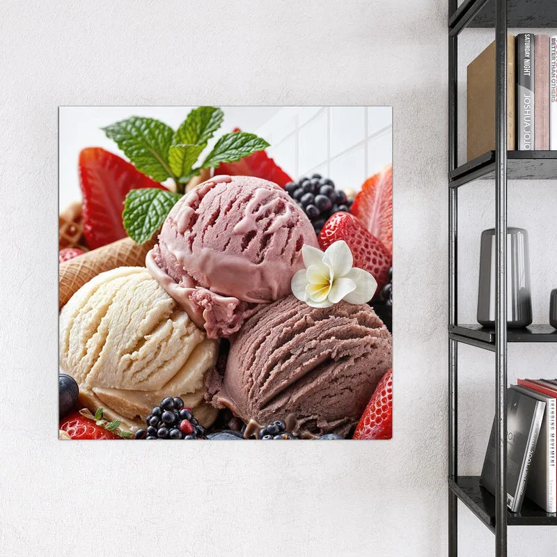 Magnettafel - Eiskugeln mit Beeren