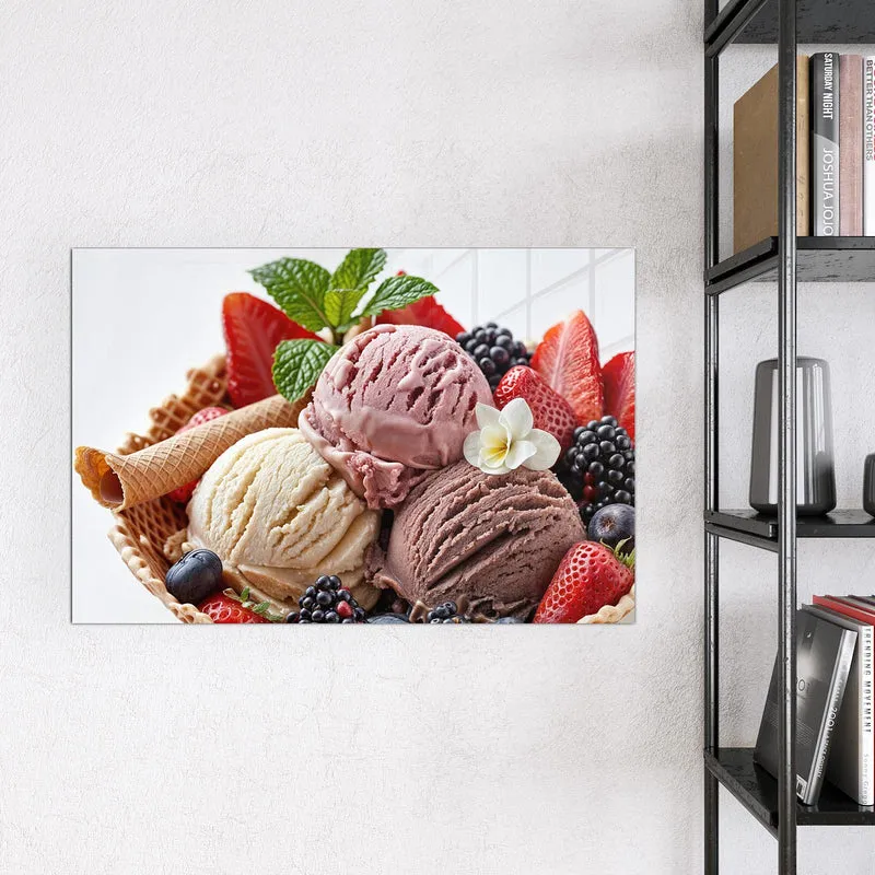 Magnettafel - Eiskugeln mit Beeren