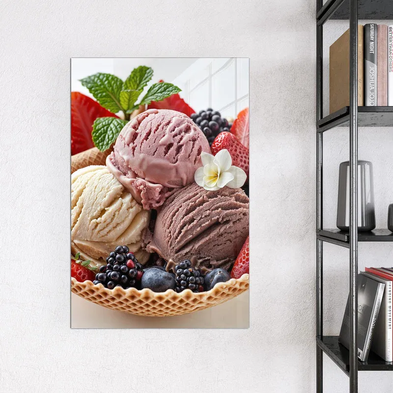 Magnettafel - Eiskugeln mit Beeren