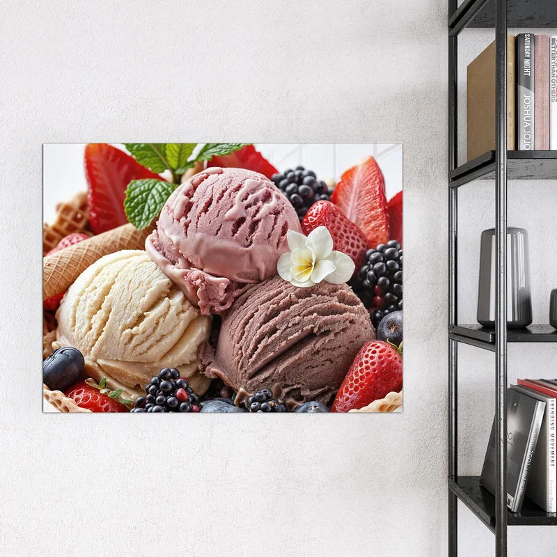 Magnettafel - Eiskugeln mit Beeren