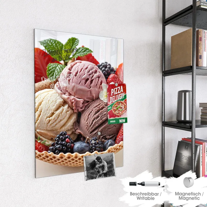 Magnettafel - Eiskugeln mit Beeren